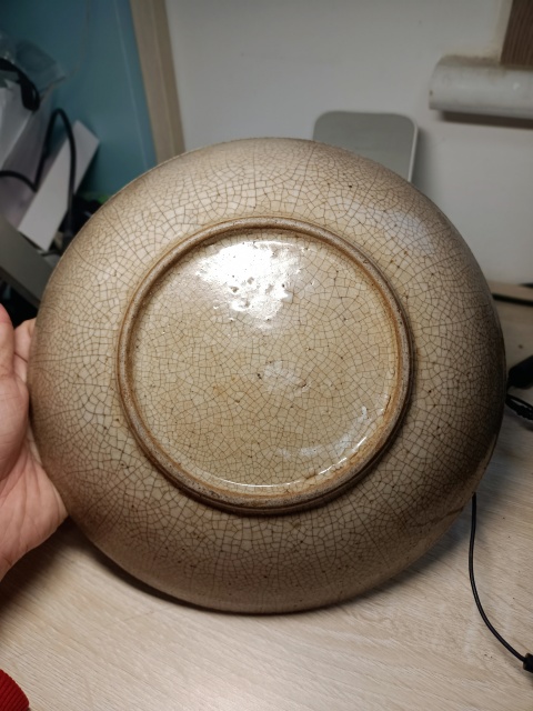 古玩陶瓷【無托實拍】哥釉大盤拍賣，當前價格400元