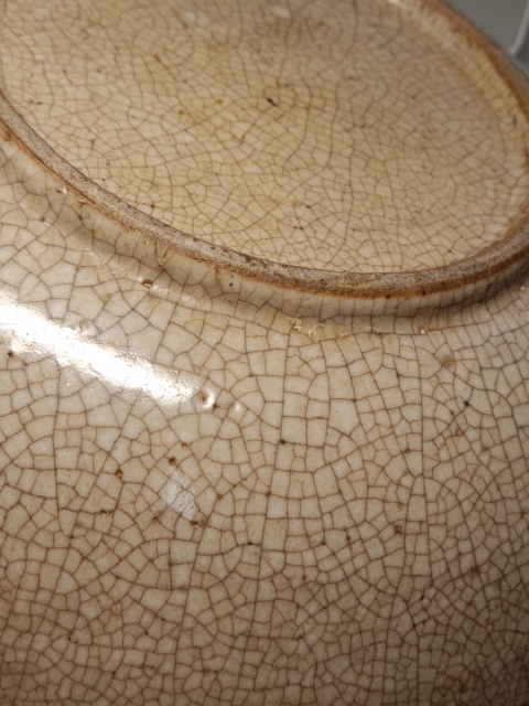 古玩陶瓷【無托實拍】哥釉大盤拍賣，當前價格400元