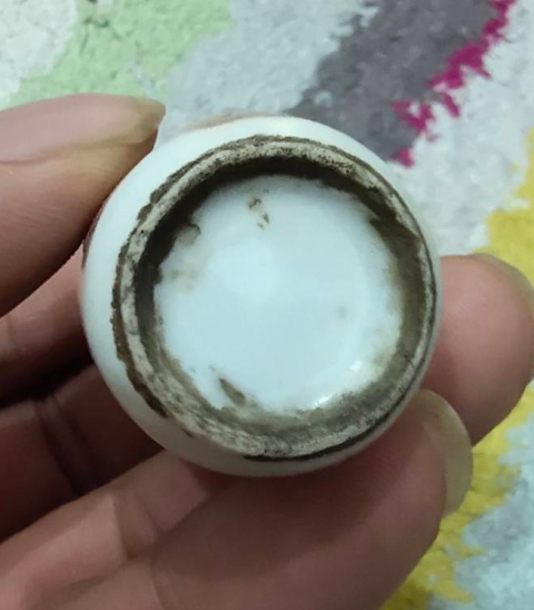 古玩陶瓷清代礬紅彩獅子紋鼻煙壺拍賣，當前價格2128元