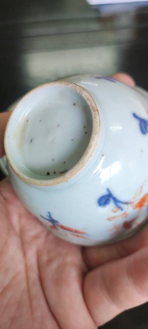 古玩陶瓷礬紅青花山水樓閣紋杯碟拍賣，當(dāng)前價格2800元