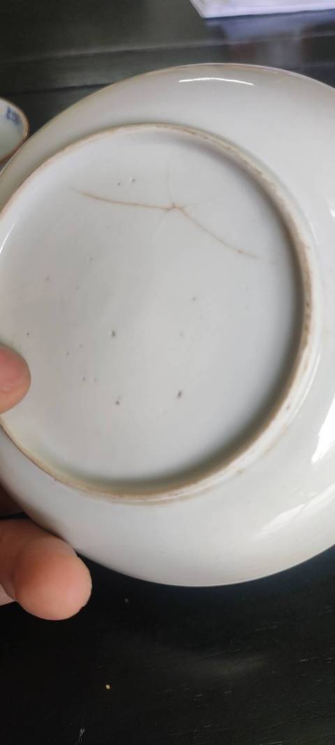 古玩陶瓷礬紅青花山水樓閣紋杯碟拍賣，當(dāng)前價格2800元