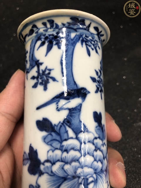 古玩陶瓷王步風格青花花鳥紋香筒拍賣，當前價格2580元
