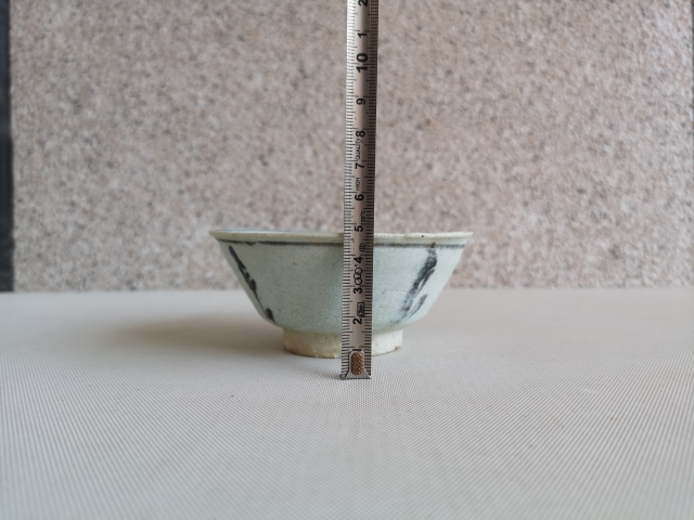 古玩陶瓷青花花卉紋茶碗拍賣，當前價格1600元