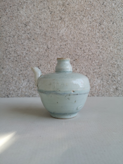 古玩陶瓷青花線條紋油壺拍賣，當前價格750元