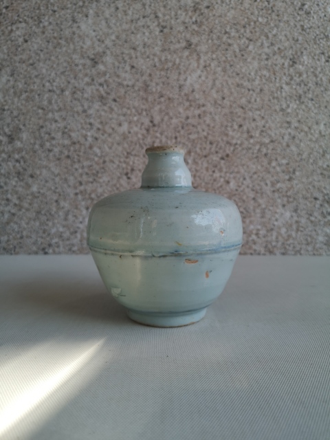 古玩陶瓷青花線條紋油壺拍賣，當前價格750元