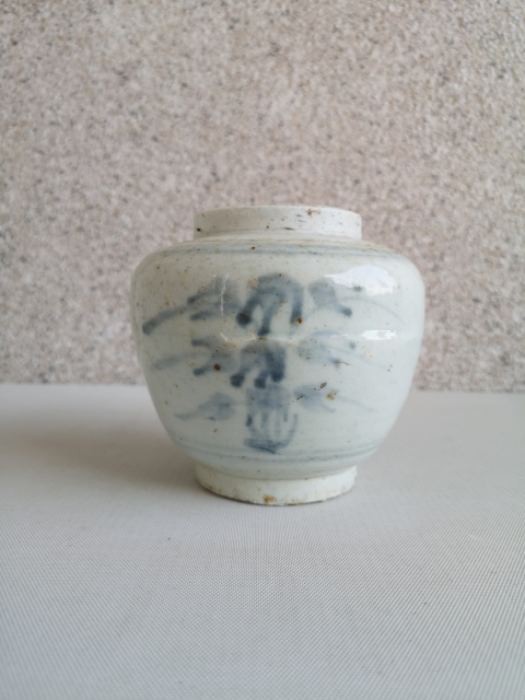 古玩陶瓷青花花卉紋蓋罐拍賣,當前價格580元