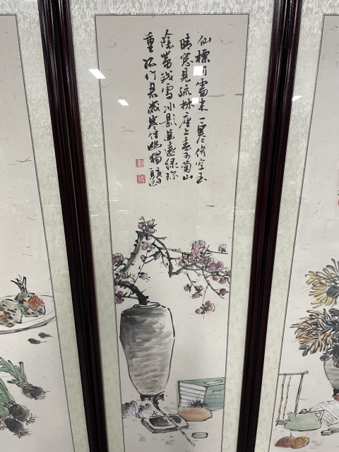 古玩字畫名家 皖風王國鵬 吳昌碩風格四條屏拍賣，當前價格4800元