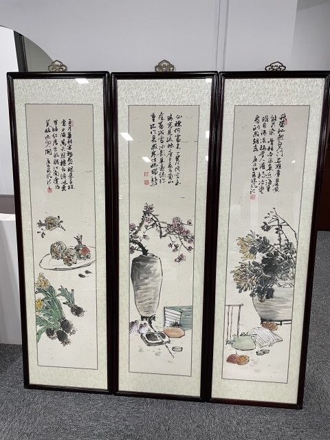 古玩字畫名家 皖風王國鵬 吳昌碩風格四條屏拍賣，當前價格4800元