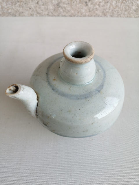 古玩陶瓷青花線條紋油壺拍賣，當前價格750元