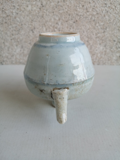 古玩陶瓷青花線條紋油壺拍賣，當前價格750元