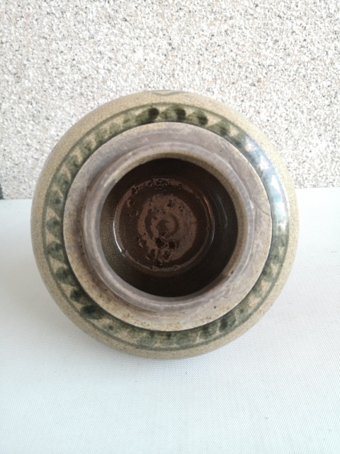 古玩陶瓷哥釉青花花卉紋蓋罐拍賣，當前價格750元