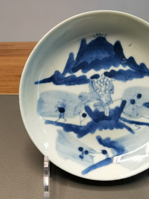 古玩陶瓷道光青花漁樵耕讀圖盤(pán)拍賣(mài),當(dāng)前價(jià)格368元