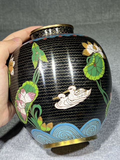 古玩陶瓷【清倉大處理】晚清銅胎畫琺瑯蓋罐拍賣，當前價格888元