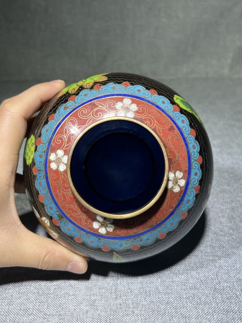 古玩陶瓷【清倉大處理】晚清銅胎畫琺瑯蓋罐拍賣，當前價格888元