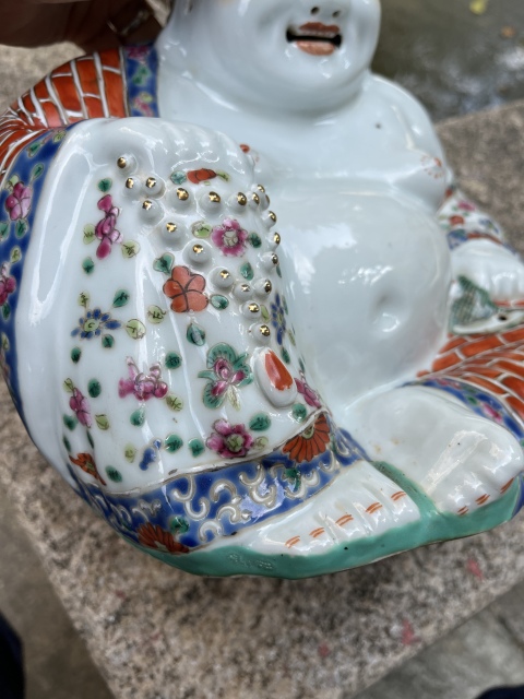 古玩陶瓷民國(guó)粉彩彌勒佛塑像拍賣(mài)，當(dāng)前價(jià)格4500元