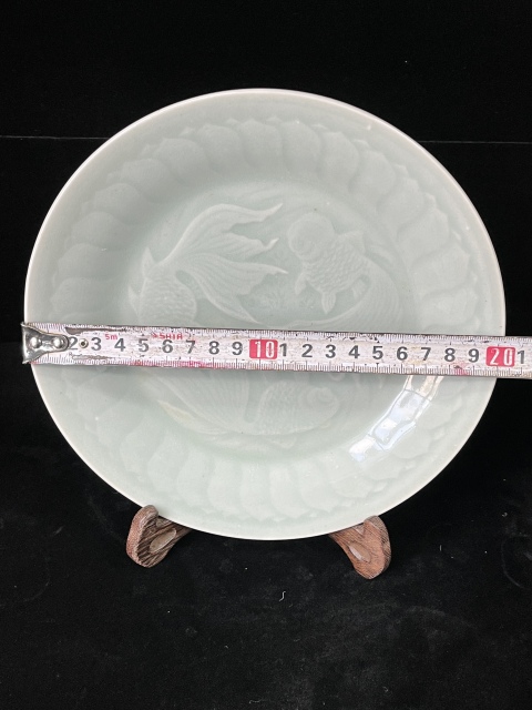 古玩陶瓷龍泉青瓷金玉滿堂盤拍賣，當前價格180元