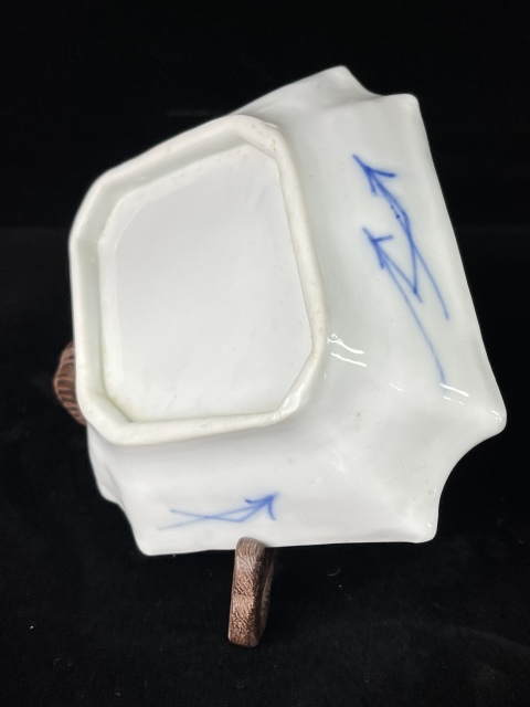 古玩陶瓷清晚期 青花山水人物紋菱形盤拍賣，當前價格260元