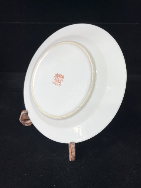 古玩陶瓷粉彩博古圖折沿盤(pán)拍賣(mài)，當(dāng)前價(jià)格190元