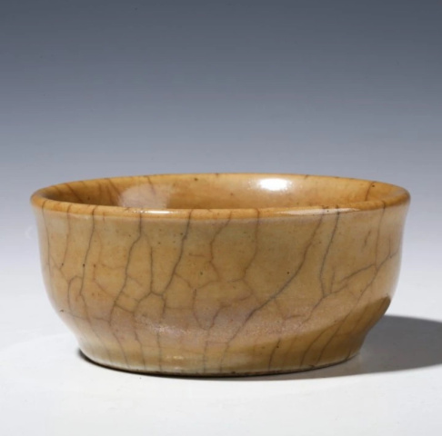 古玩陶瓷清中期黃哥釉洗拍賣，當(dāng)前價(jià)格13800元