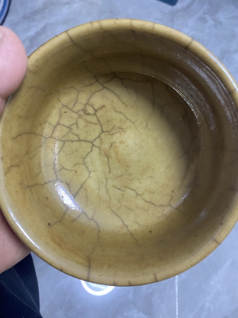 古玩陶瓷清中期黃哥釉洗拍賣，當(dāng)前價(jià)格13800元