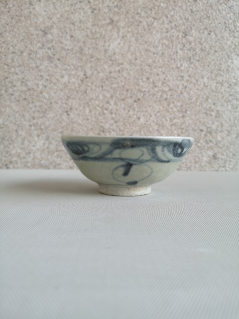 古玩陶瓷青花螺旋紋茶碗拍賣，當前價格680元