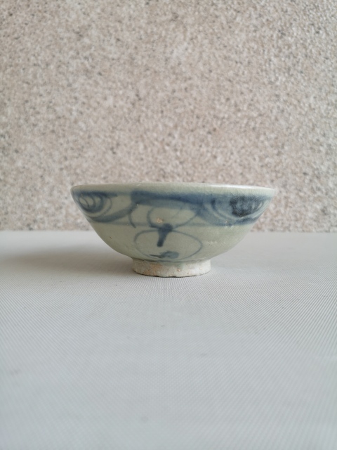古玩陶瓷青花螺旋紋茶碗拍賣，當前價格680元
