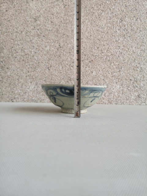 古玩陶瓷青花螺旋紋茶碗拍賣，當前價格680元