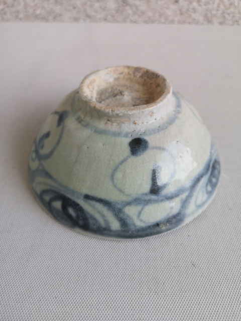 古玩陶瓷青花螺旋紋茶碗拍賣，當前價格680元