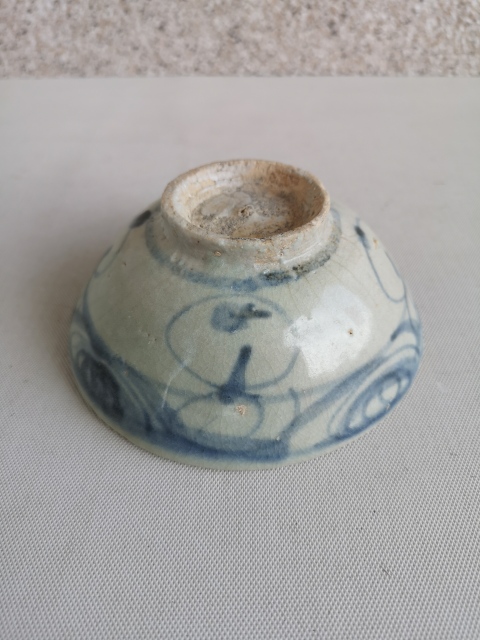古玩陶瓷青花螺旋紋茶碗拍賣，當前價格680元