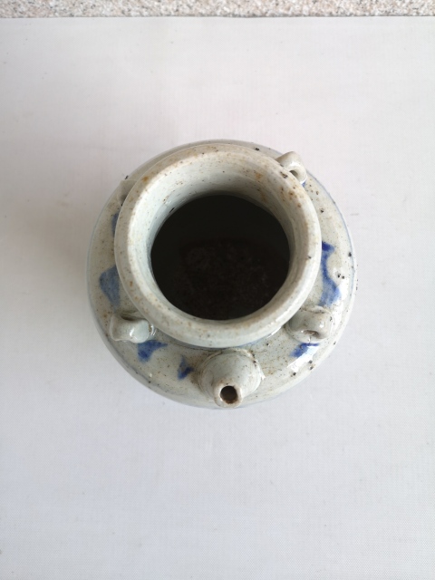 古玩陶瓷青花福壽紋四系執壺拍賣，當前價格398元