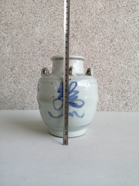 古玩陶瓷青花福壽紋四系執壺拍賣，當前價格398元