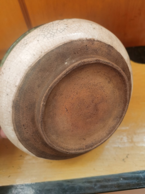 古玩陶瓷石灣白釉綠彩香爐拍賣,當前價格400元