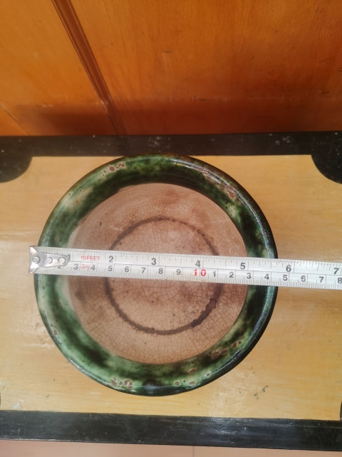 古玩陶瓷石灣白釉綠彩香爐拍賣,當前價格400元