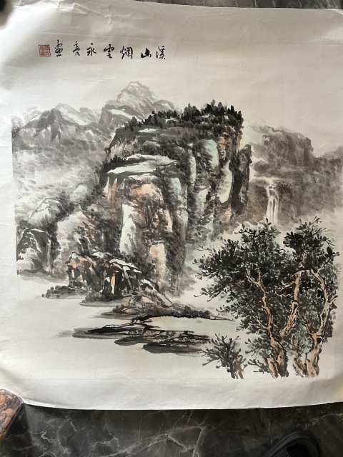 古玩字畫梁永亮《山水圖》拍賣,當前價格788元
