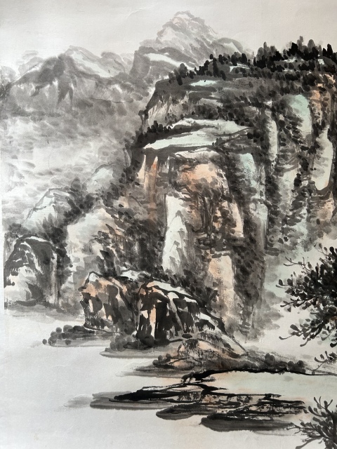 古玩字畫梁永亮《山水圖》拍賣,當前價格788元