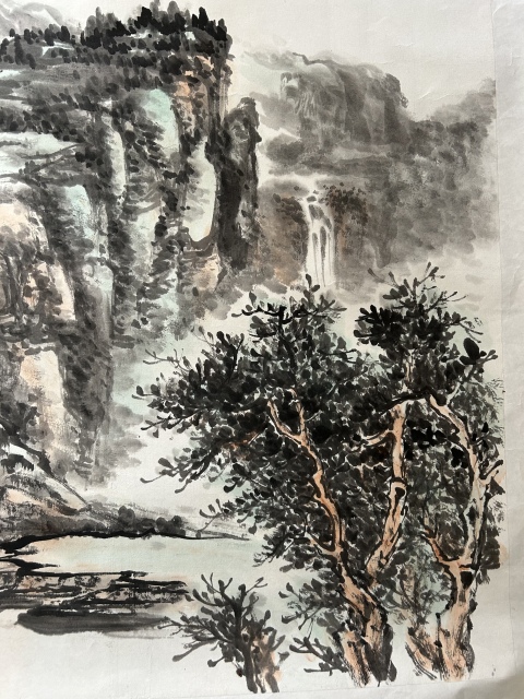 古玩字畫梁永亮《山水圖》拍賣,當前價格788元