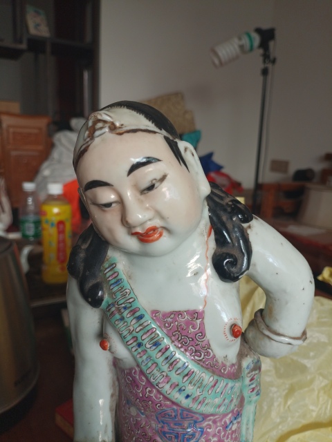 古玩陶瓷民國粉彩人物雕像拍賣,當前價格3999元