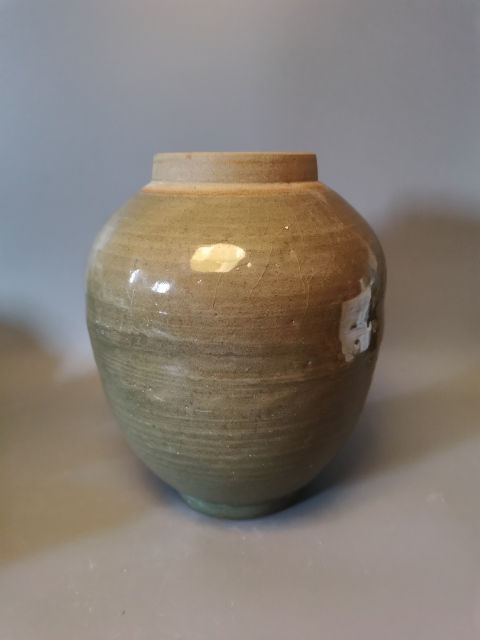 古玩陶瓷【精美龍泉罐】明代龍泉青瓷大茶葉罐拍賣,當前價格69元