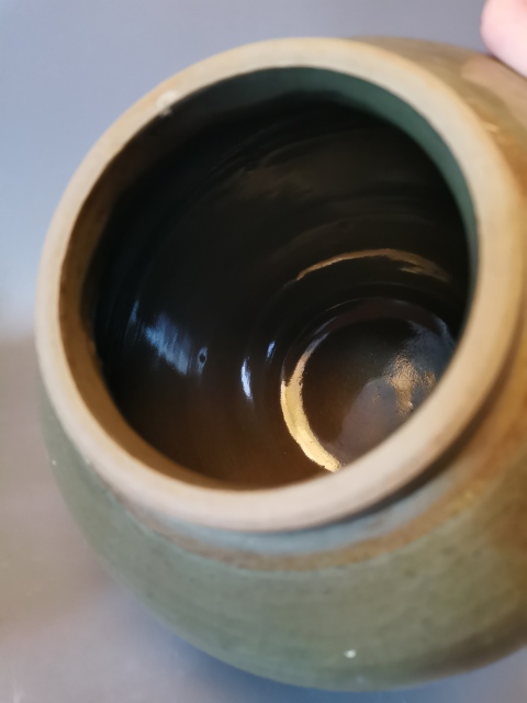 古玩陶瓷【精美龍泉罐】明代龍泉青瓷大茶葉罐拍賣,當前價格69元