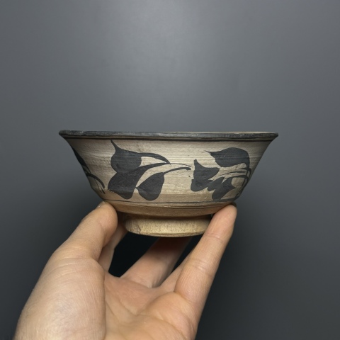 古玩陶瓷元 磁州窯白地黑花茶碗 標準器拍賣,當前價格1280元
