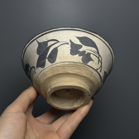 古玩陶瓷元 磁州窯白地黑花茶碗 標準器拍賣,當前價格1280元