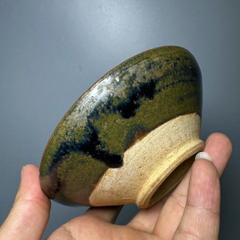 古玩陶瓷山西窯口黑釉鐵銹斑紋茶碗拍賣，當前價格3800元