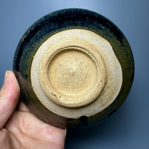 古玩陶瓷山西窯口黑釉鐵銹斑紋茶碗拍賣，當前價格3800元
