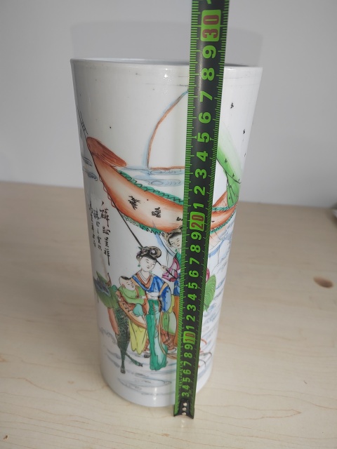 古玩陶瓷麒麟送子彩繪帽筒拍賣,當前價格700元