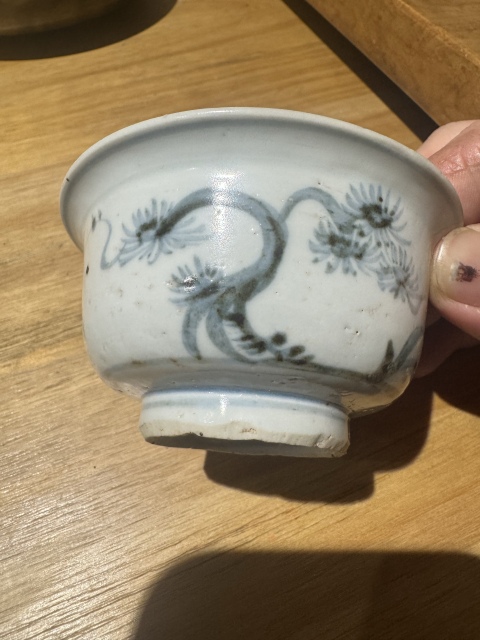古玩陶瓷歲寒三友松竹梅青花碗拍賣，當前價格1900元