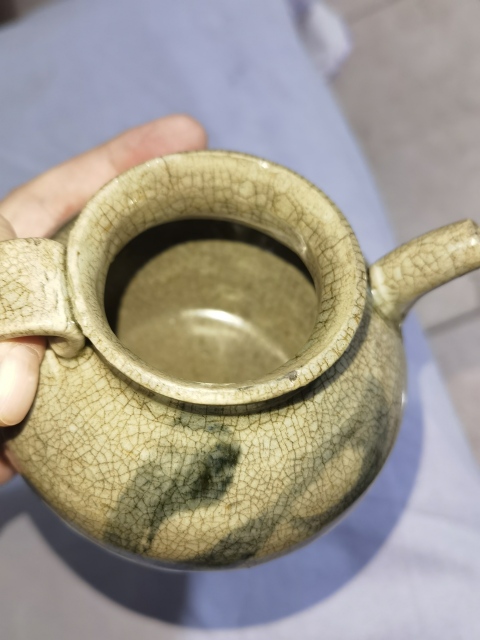 古玩陶瓷哥釉青花執壺拍賣,當前價格1000元