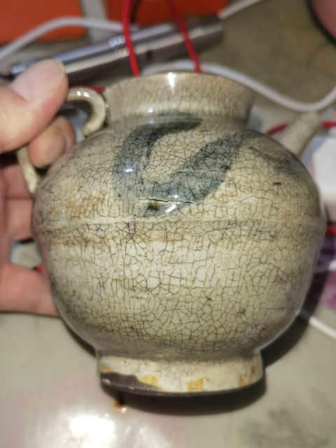 古玩陶瓷哥釉青花執壺拍賣,當前價格1000元