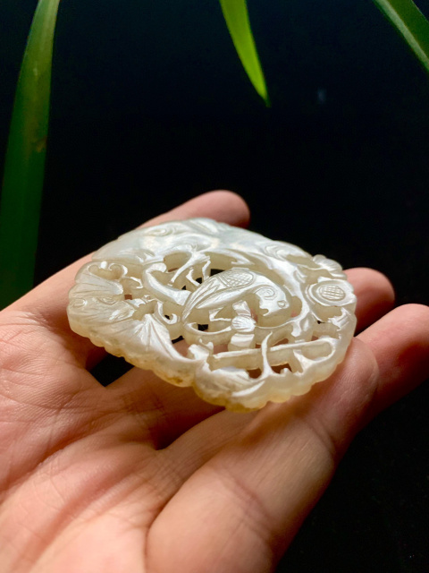 清代和田玉雙歡 域鉴古玩】清代和田玉鹦鹉牌拍卖价格/图片/值多少钱
