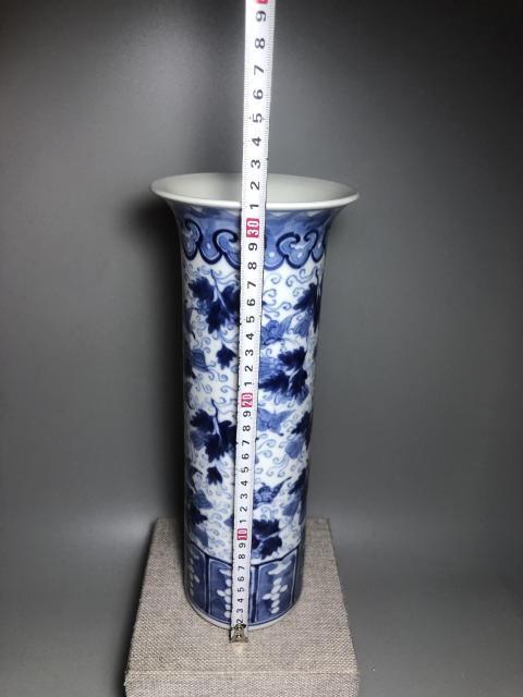 古玩陶瓷晚清,青花瓜瓞綿綿紋箭筒拍賣,當前價格6800元