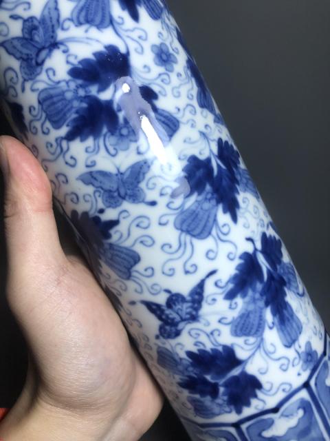古玩陶瓷晚清,青花瓜瓞綿綿紋箭筒拍賣,當前價格6800元